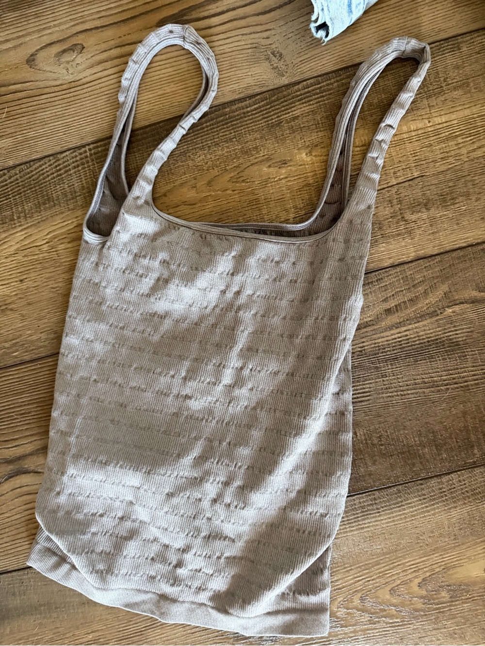 Free People Ribbed Knit Tote in Taupe
